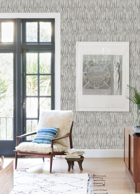 A-Street Prints Kintana Abstract Trellis Silver Wallpaper