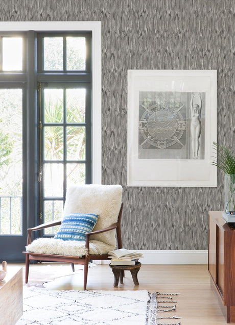 A-Street Prints Kintana Abstract Trellis Pewter Wallpaper