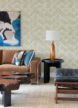 A-Street Prints Pilak Ogee Tile Gold Wallpaper