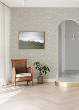 A-Street Prints Helene Glitter Geometric Silver Wallpaper