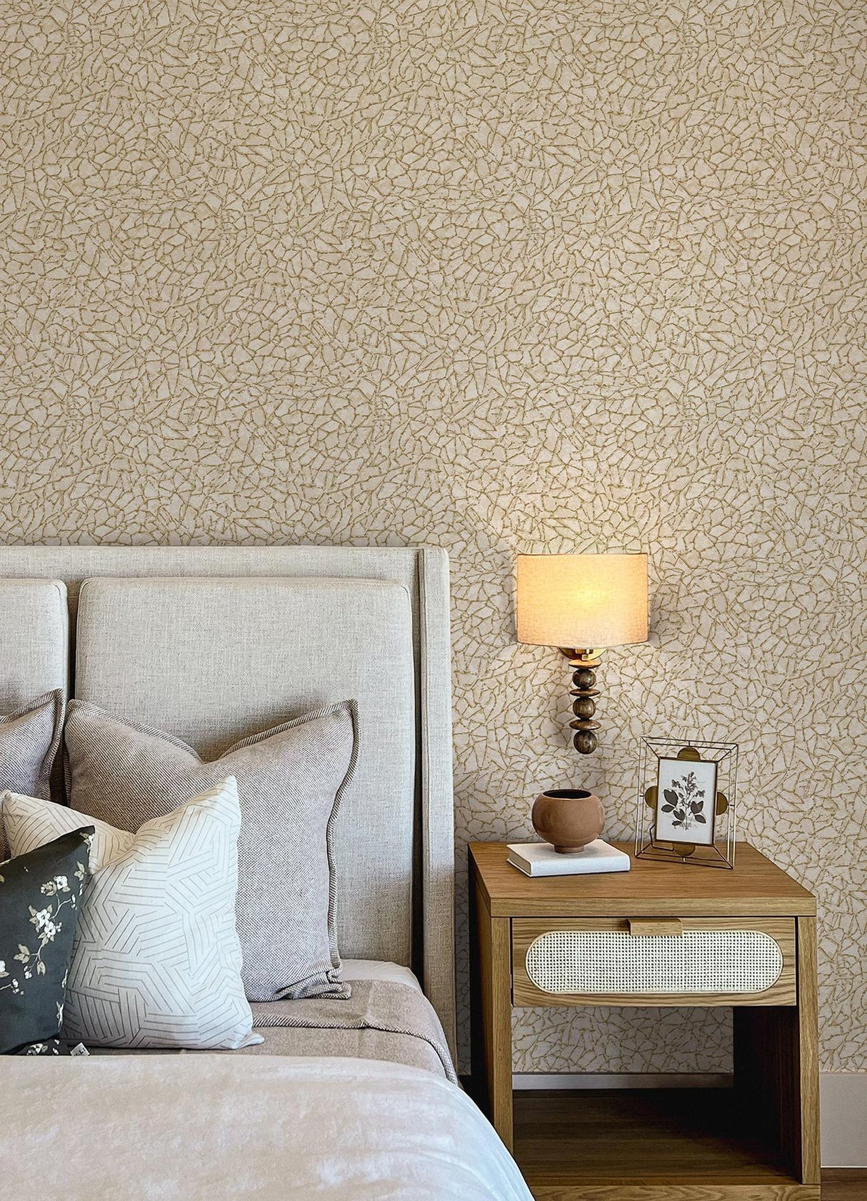 A-Street Prints Soma Metallic Crackling Gold Wallpaper