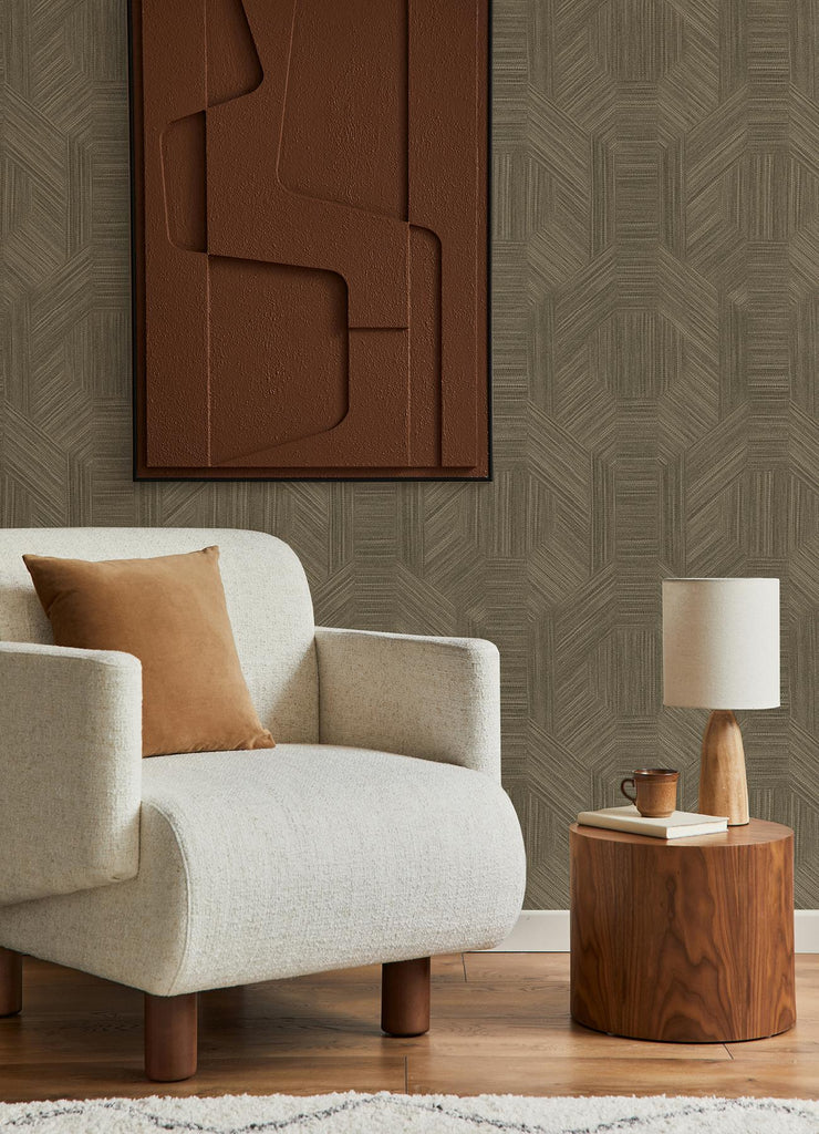A-Street Prints Ladon Metallic Texture Brown Wallpaper