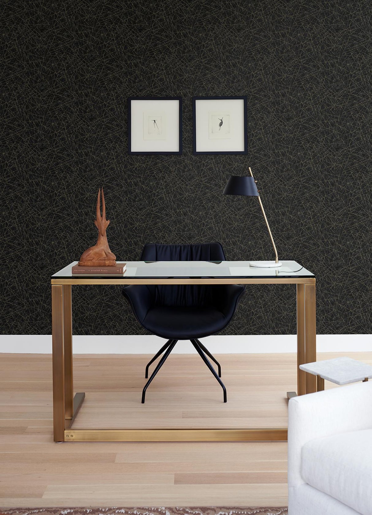 A-Street Prints Bulan Abstract Lines Black Wallpaper