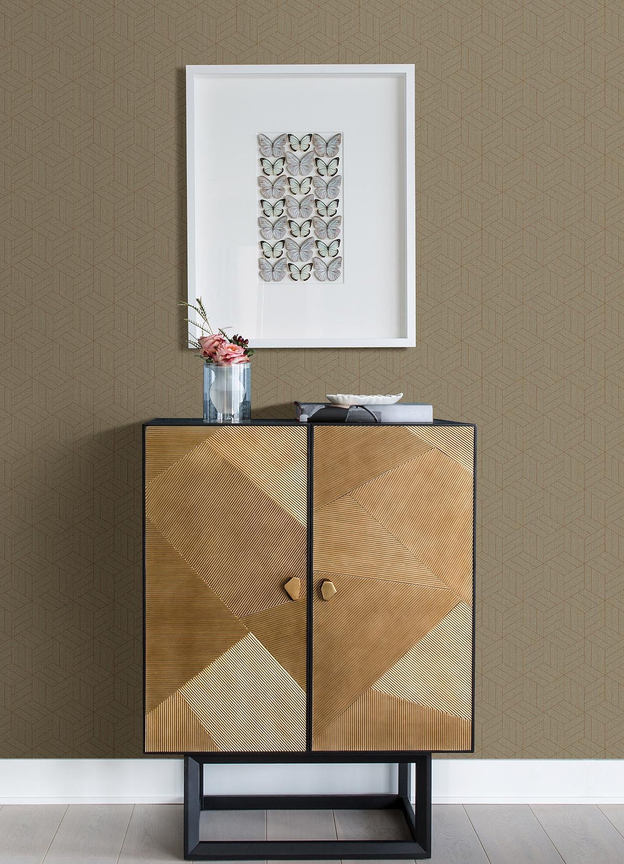 A-Street Prints Izarra Geometric Block Copper Wallpaper