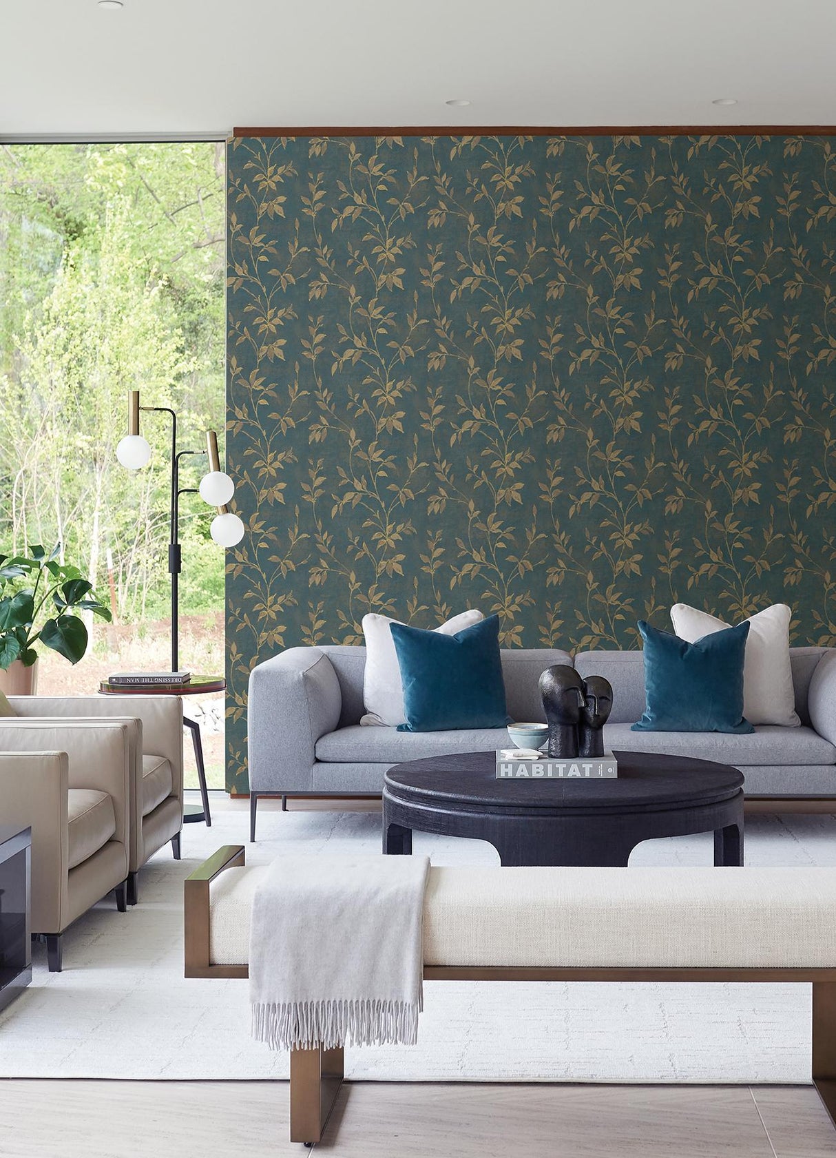 A-Street Prints Kupari Trail Blue Wallpaper