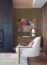 A-Street Prints Rauta Hexagon Tile Brass Wallpaper