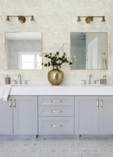 A-Street Prints Khauta Floral Geometric Champagne Wallpaper