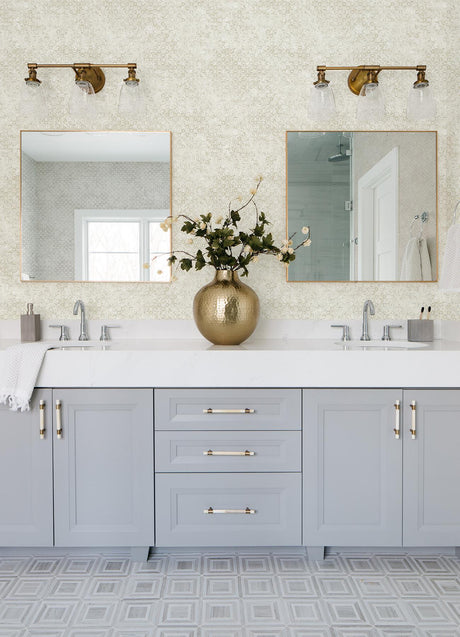 A-Street Prints Khauta Floral Geometric Champagne Wallpaper