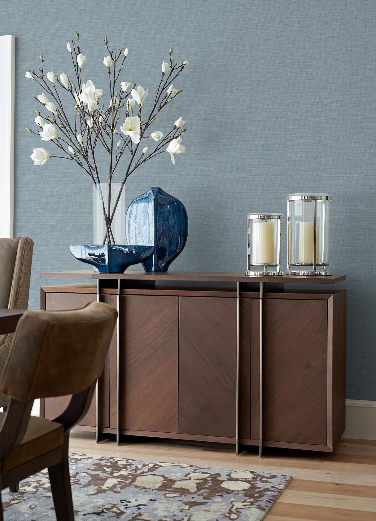 A-Street Prints Agave Faux Grasscloth Slate Wallpaper