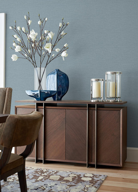 A-Street Prints Agave Faux Grasscloth Slate Wallpaper