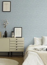 A-Street Prints Benson Faux Fabric Light Blue Wallpaper