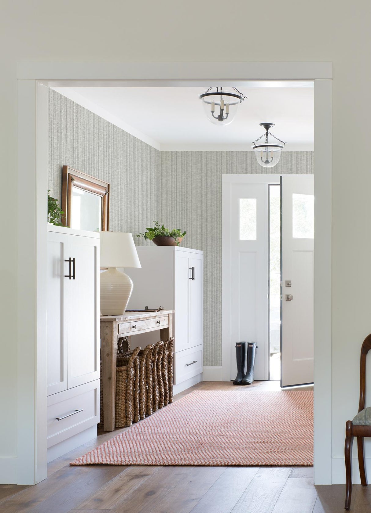 A-Street Prints Simon Woven Texture Grey Wallpaper