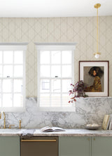 A-Street Prints Walcott Stitched Trellis Cream Wallpaper