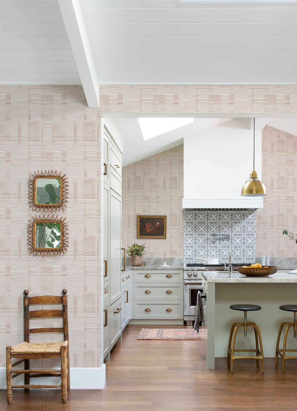 A-Street Prints Callaway Woven Stripes Pink Wallpaper