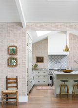 A-Street Prints Callaway Woven Stripes Pink Wallpaper