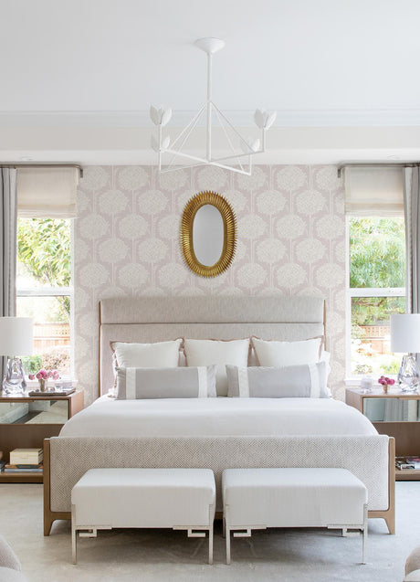 A-Street Prints Zaria Topiary Lavender Wallpaper