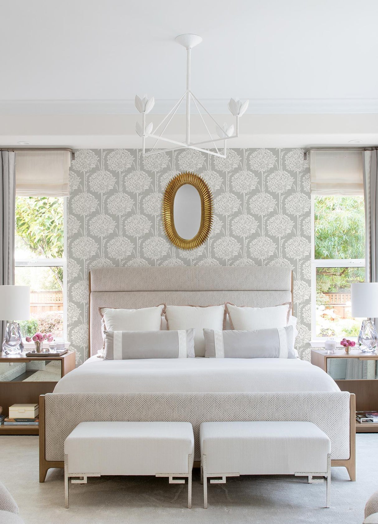 A-Street Prints Zaria Topiary Taupe Wallpaper