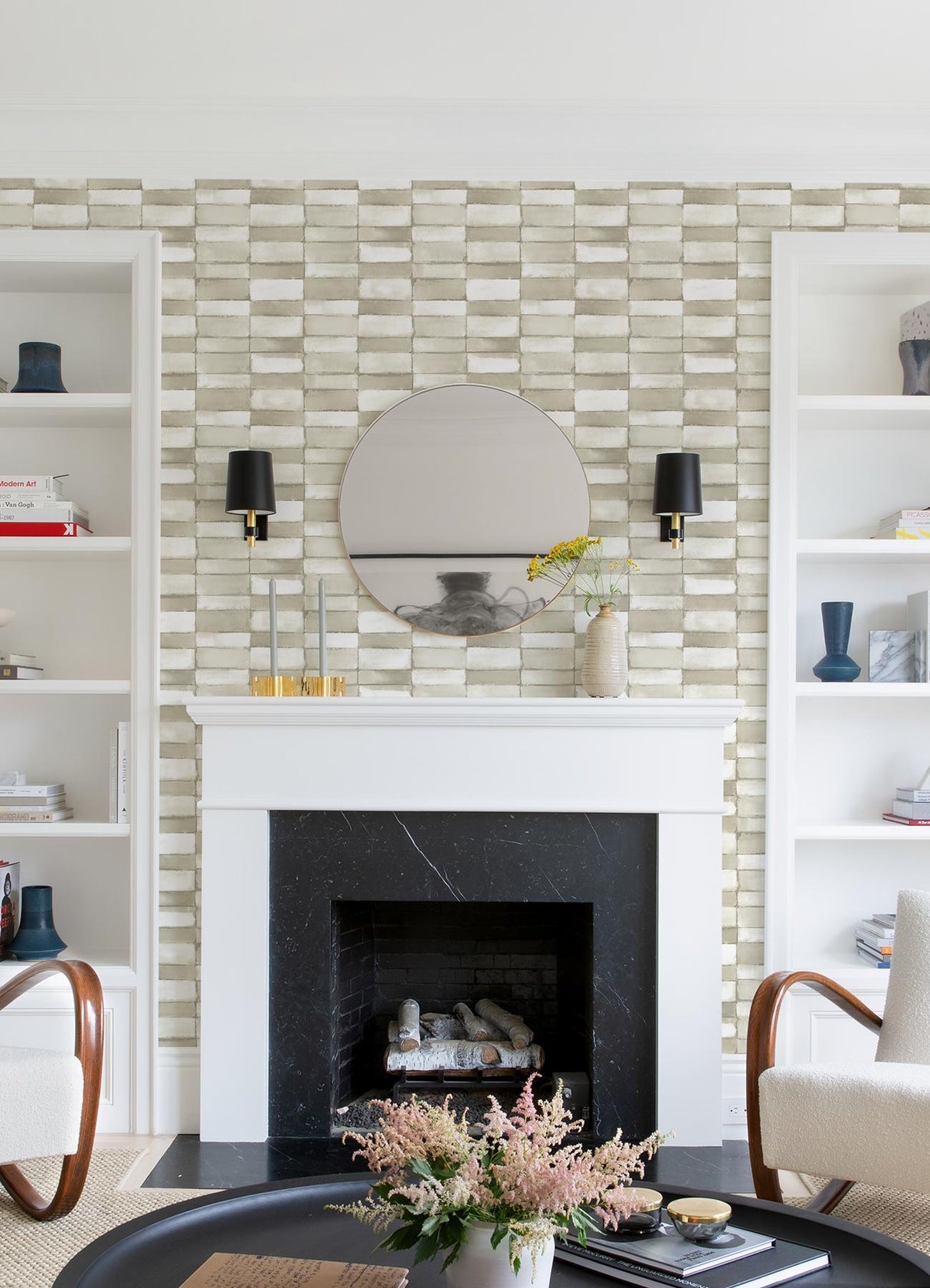 A-Street Prints Braden Tile Taupe Wallpaper