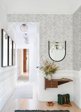 A-Street Prints Helen Floral Trail Light Grey Wallpaper