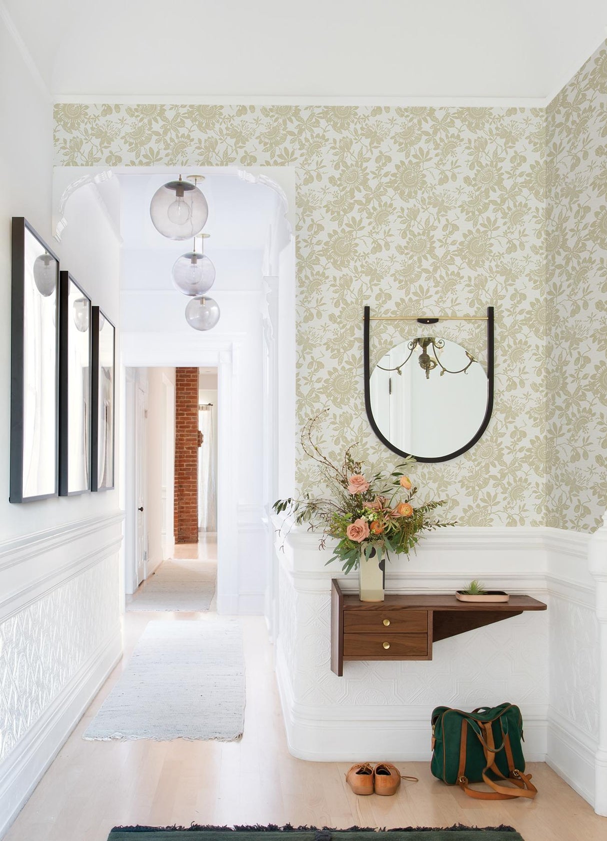 A-Street Prints Helen Floral Trail Gold Wallpaper