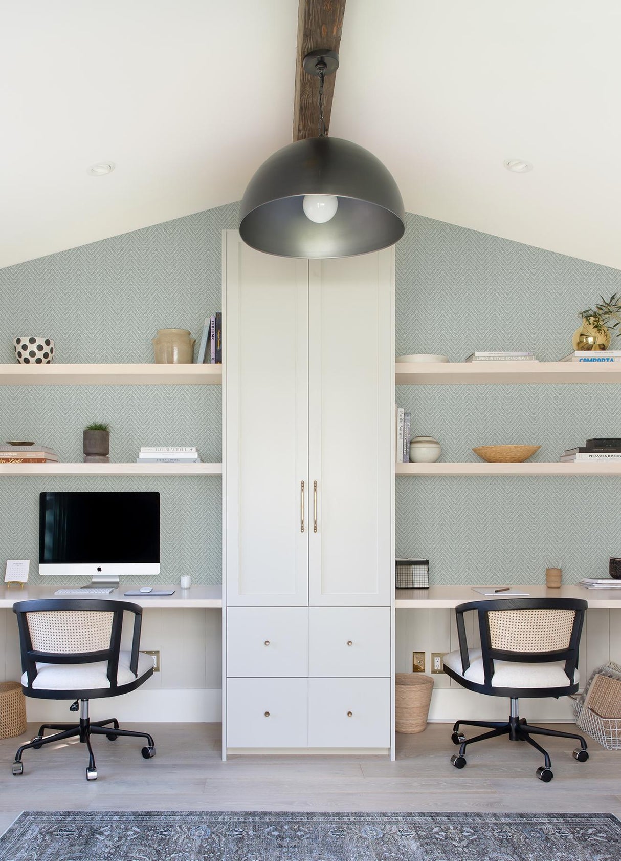 A-Street Prints Glynn Chevron Sky Blue Wallpaper