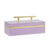Couture Blair Box High Gloss Lilac And Gold Leaf Decorative Accent