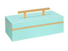 Couture Blair Box High Gloss Mint Green And Gold Leaf Decorative Accent