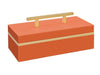 Couture Blair Box High Gloss Orange And Gold Leaf Decorative Accent