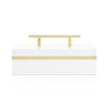 Couture Blair Box High Gloss White And Gold Leaf Decorative Accent