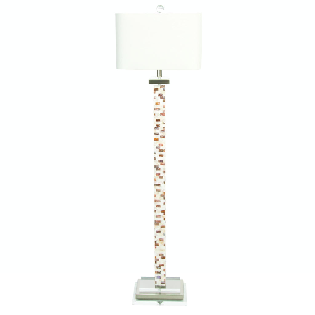 Couture 66"H Soho Floor High Gloss Stained Acacia Wood Floor Lamps