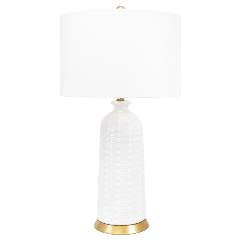 Couture 30"H Melrose White Glaze and Gold Leaf Table Lamps
