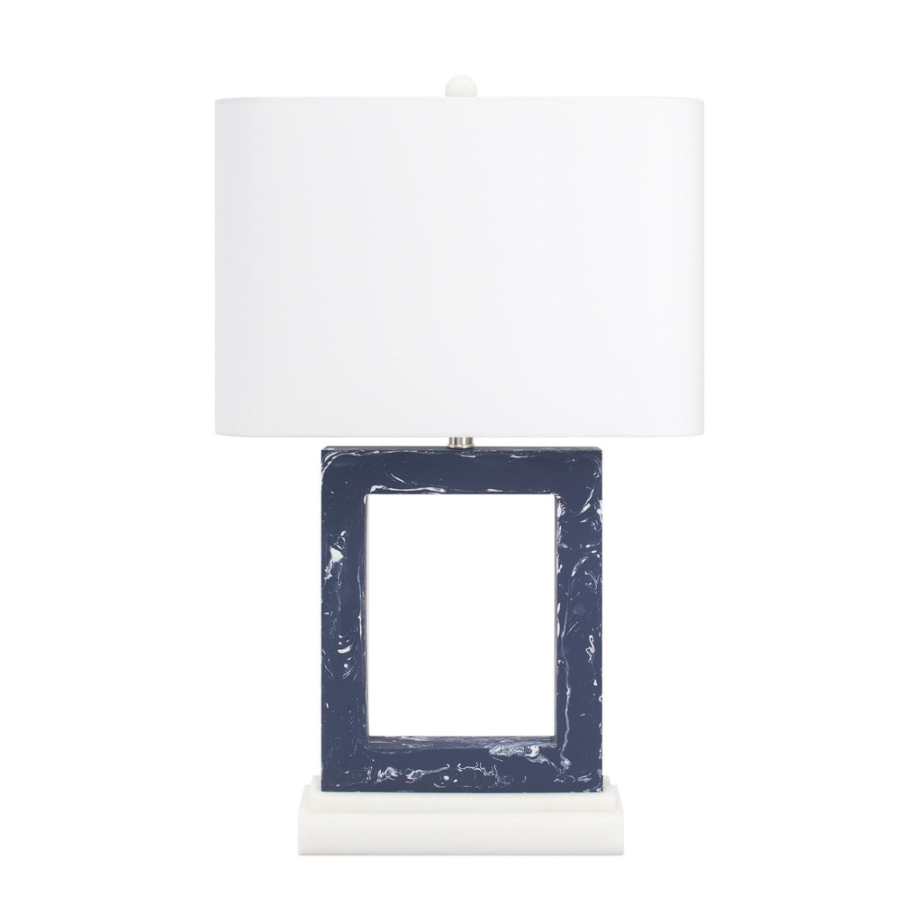 Couture 31"H Pacific Heights Blue Marble and White Frosted Resin finish Table Lamps