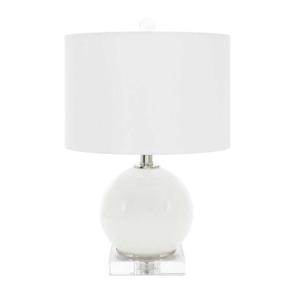 Couture 18.5"H Delia Accent Pure white and Polished steel Accent Lamps