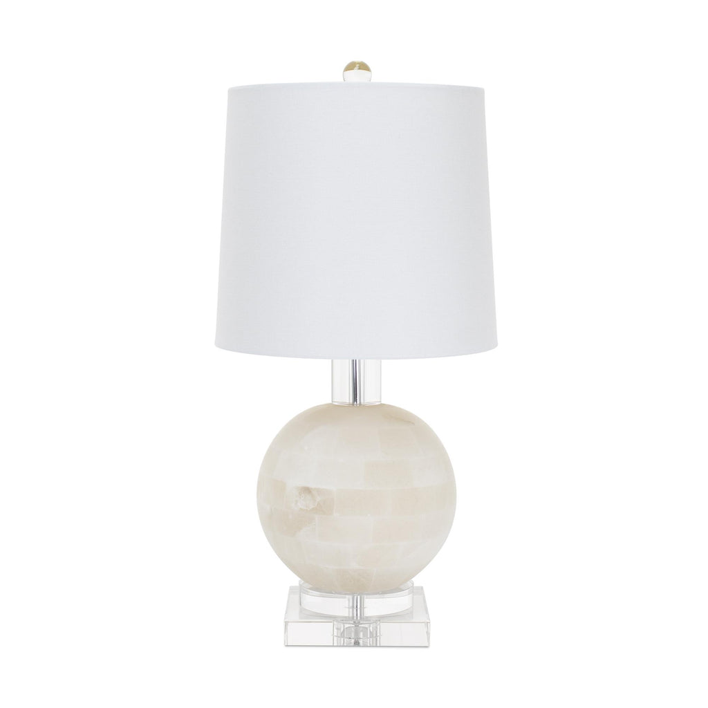 Couture 22"H Meridian Natural White Alabaster and Clear Crystal Table Lamps