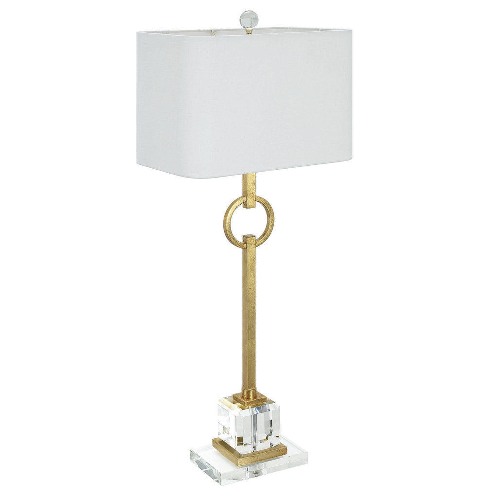Couture 36.5"H Elaina Gold Leaf and Clear Crystal Table Lamps