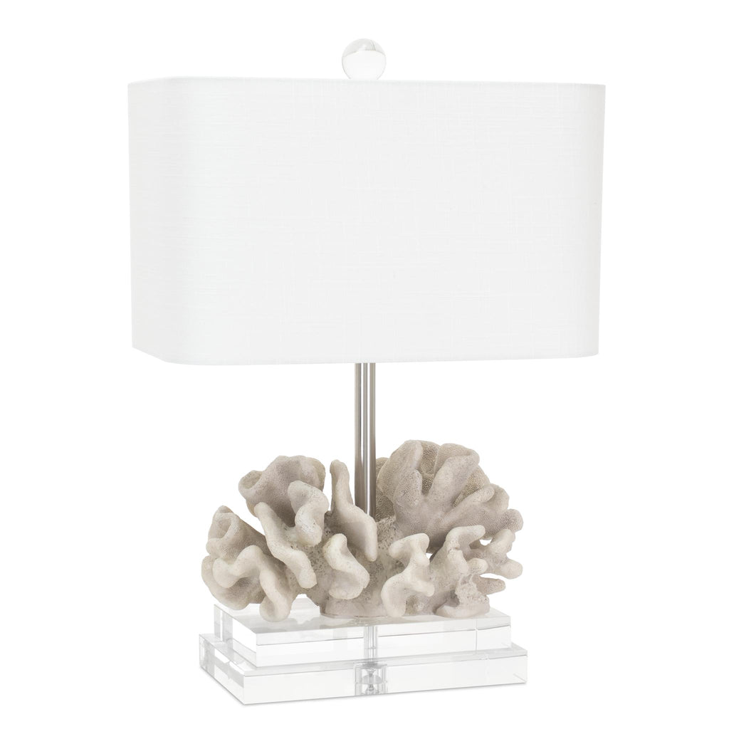Couture 22"H Elkhorn Coral Coral White Resin + Optic Crystal Accent Lamps