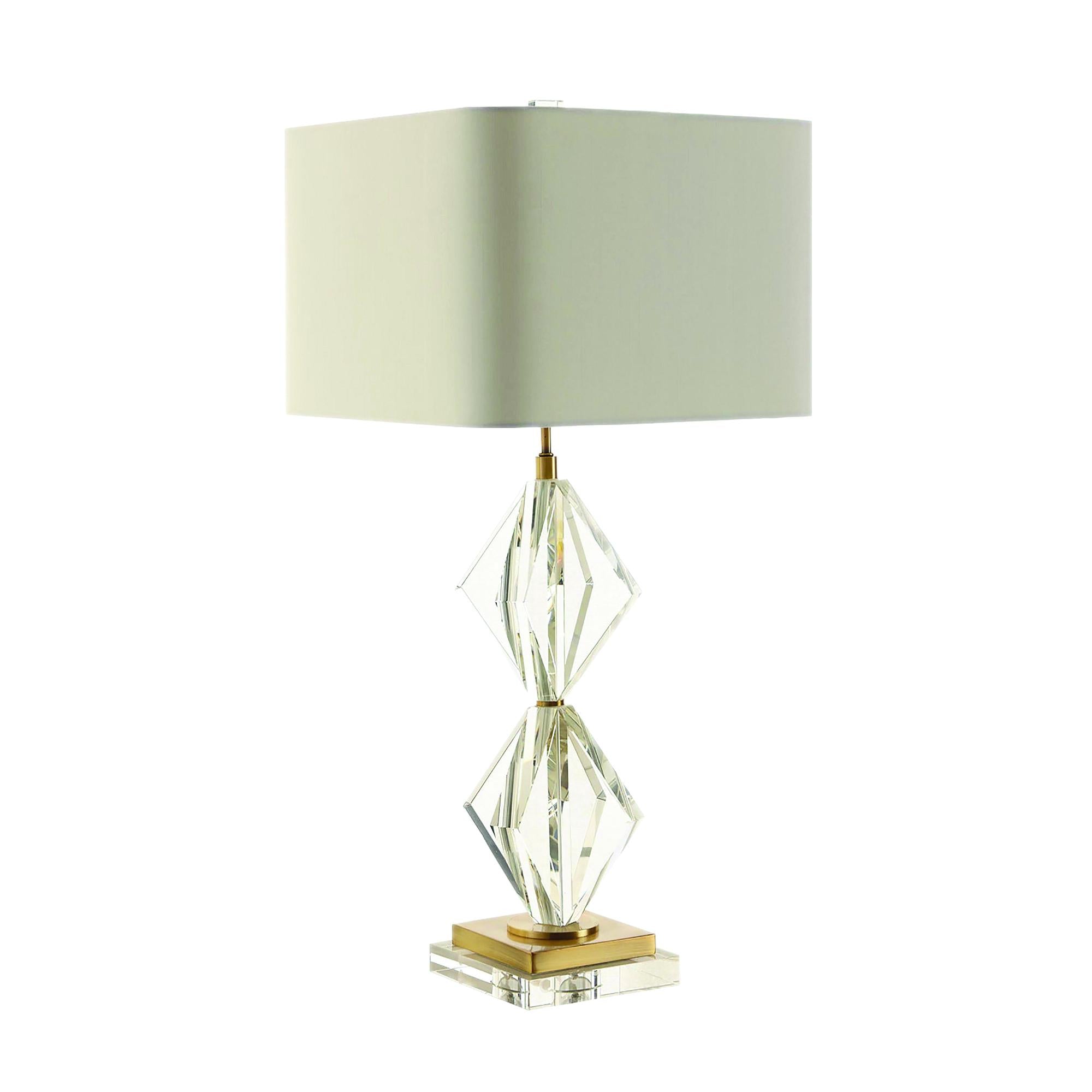 Couture 30.5H Euclid Clear And Antique Brass Table Lamps