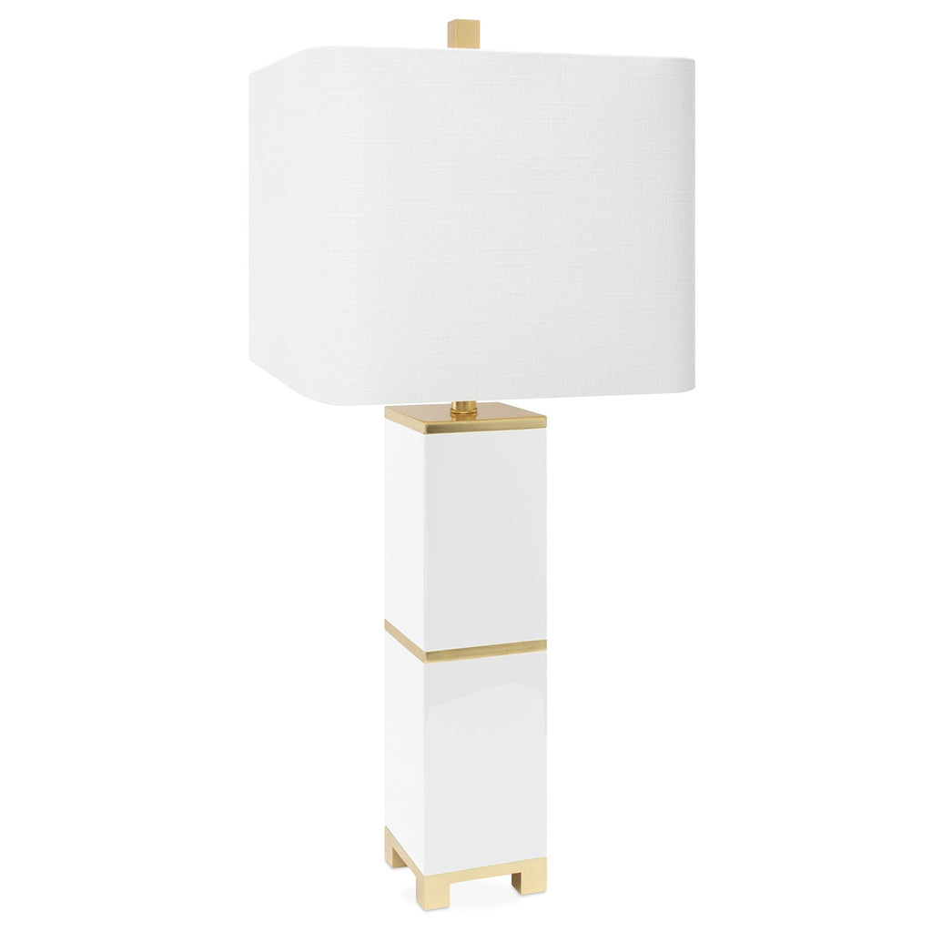 Couture 34.5"H Jacques Glossy White and Gold Leaf Table Lamps