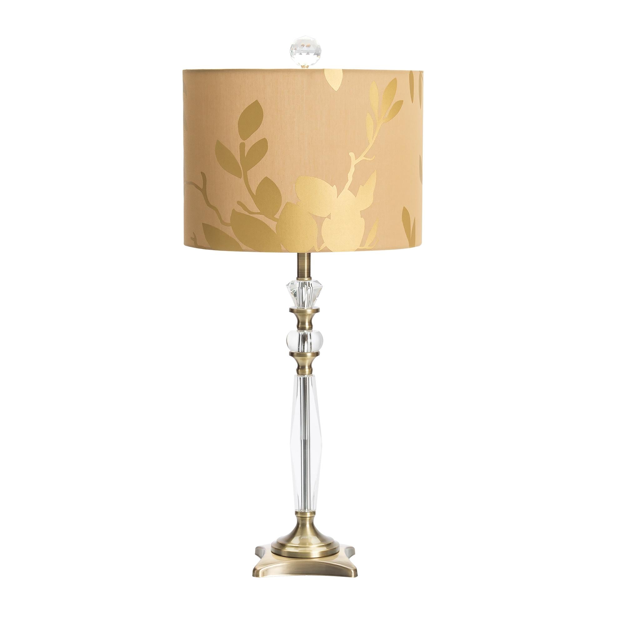 Couture 28.5H Golden Leaf Satin Brass Table Lamps