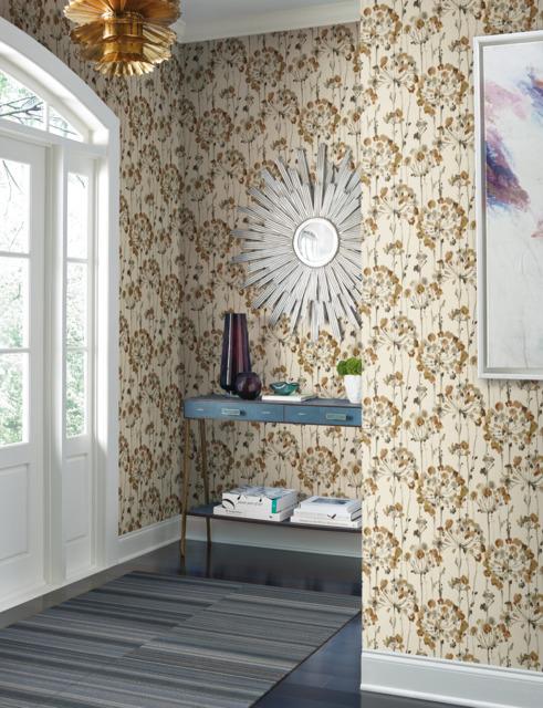 Candice Olson Flourish Peel & Stick Burnt Orange Wallpaper