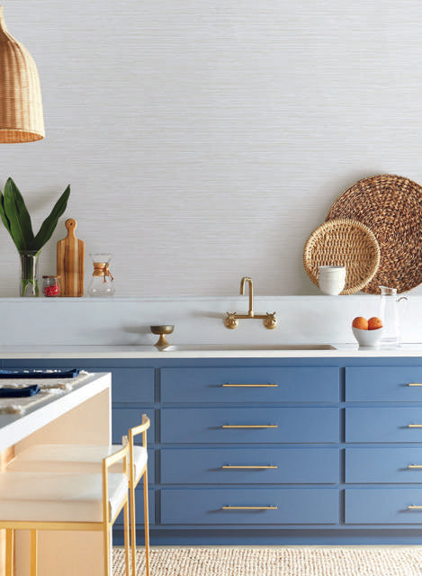 York White Grass Roots White Wallpaper