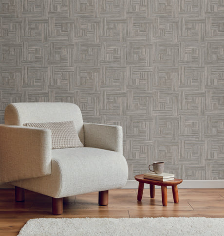 York Brown Tesselle Brown Wallpaper