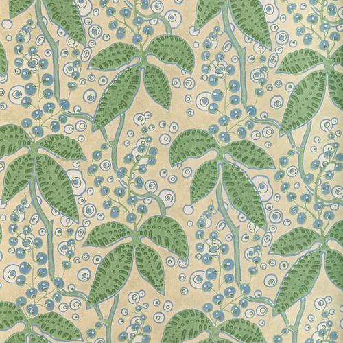 Lee Jofa Putnam Paper Leaf/Blue Wallpaper