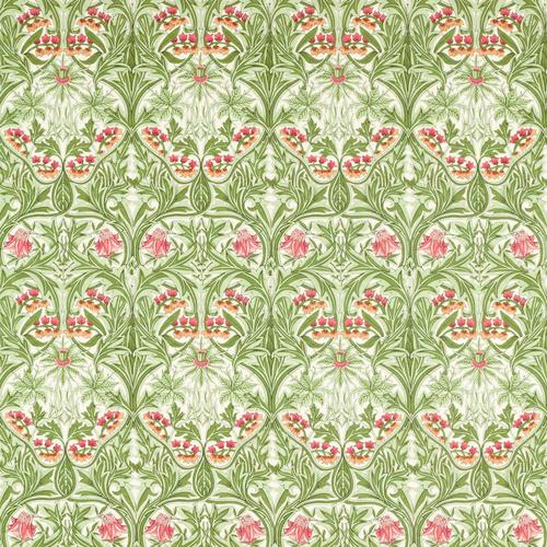 Morris & co Bluebell Leaf Green/Sweet Briar Fabric