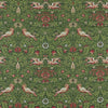 Morris & Co Bird Tapestry Tump Green Fabric