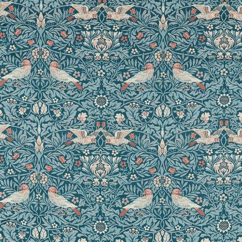 Morris & co Bird Tapestry Webbs Blue Fabric