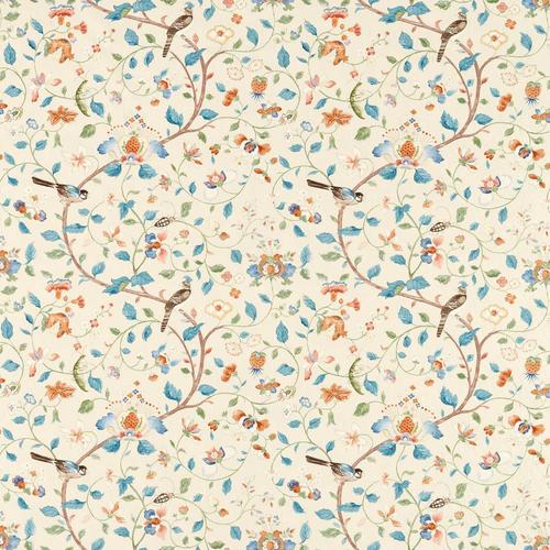 Sanderson Aril’s Garden Teal/Russet Fabric