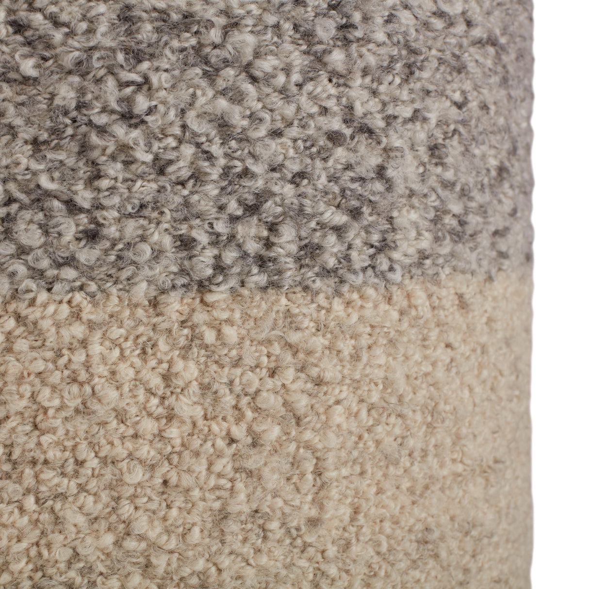 Jaipur Living Micco Ombre Light Gray/ Cream Cylinder Pouf