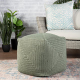 Jaipur Living Bridgehampton Indoor/ Outdoor Solid Green Cube Pouf