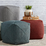 Jaipur Living Bridgehampton Indoor/ Outdoor Solid Red Cube Pouf